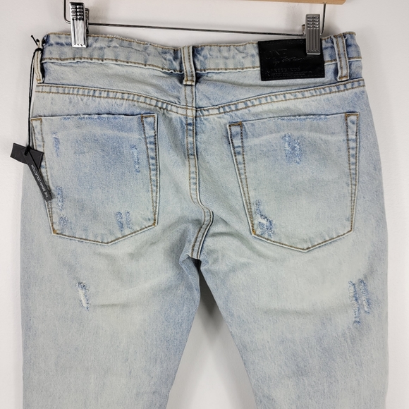 NEW One Teaspoon Freebirds Rigid Low Rise Distressed Ankle Zip Skinny Jeans - Picture 10 of 13